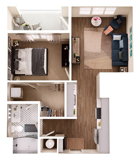 The Crown of Queen City Apartments in Charlotte, North Carolina A9B Floor Plan